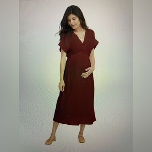 Hatch Maternity The Carolina Dress in Burnt Sienna, Size 1 (Maternity 4/6)